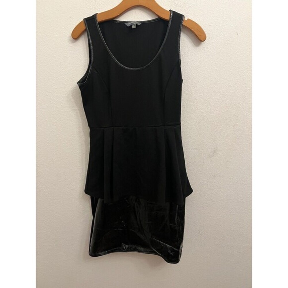 CATHERINE MALANDRINO SOLID BLACK DRESS SIZE 4 (L8)